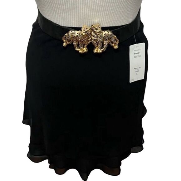 NWT MSK Clothing,‎ Ltd. tiered ruffle black skirt - L - Picture 1 of 12